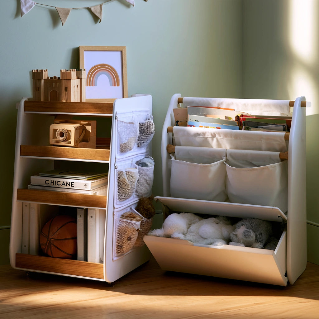 Mobile contenitore per bambini in legno, colore bianco