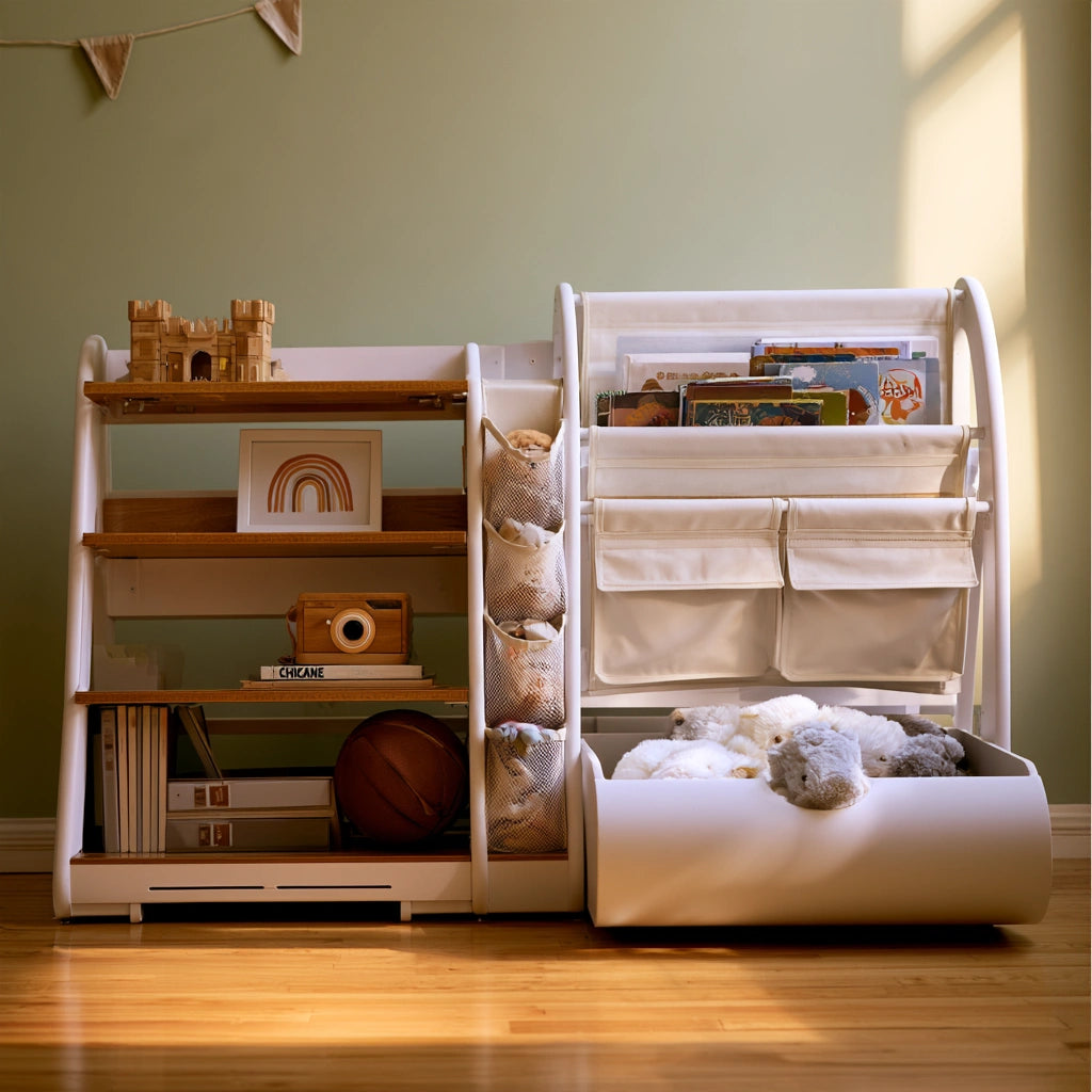 Mobile contenitore per bambini in legno, colore bianco
